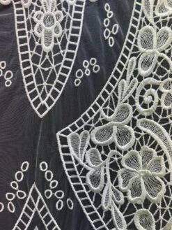 Mint Embroidered Lace - Nyla -Bridal Fabric Shop NylaMint