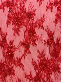 Red Beaded Lace - O'Hara 11 Red Beaded Lace - O'Hara -Bridal Fabric Shop OharaREd 1