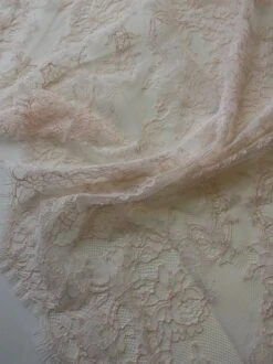 Pink Chantilly Lace - Westlyn -Bridal Fabric Shop PInkChantillyLace Westlyn closeup