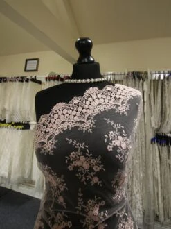 Peach Embroidered Lace - Kirsty 7 Peach Embroidered Lace - Kirsty -Bridal Fabric Shop Peachbridallace kirsty