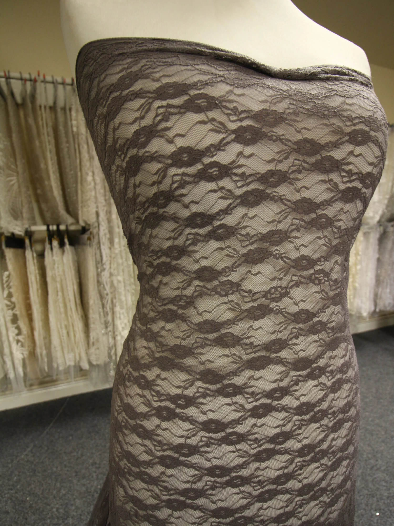 Pewter Grey Stretch Lace - Yvonne 4 Pewter Grey Stretch Lace - Yvonne - Image 4