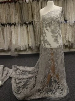 Pewter Grey Embroidery Lace - Garbo