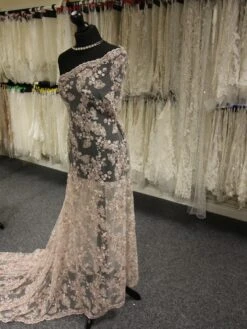 Pink 3D Lace – Johnnie -Bridal Fabric Shop Pink3DLace Johnnie 1