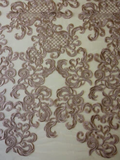 Pink Embroidered Lace - Binta 9 Pink Embroidered Lace - Binta -Bridal Fabric Shop PinkEmbroideredLace Binta