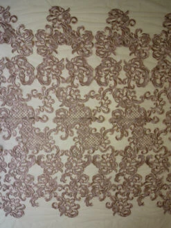 Pink Embroidered Lace - Binta 10 Pink Embroidered Lace - Binta -Bridal Fabric Shop PinkEmbroideredLace Binta FullWidth