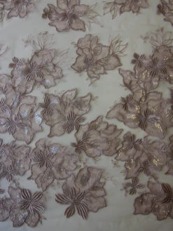 Pink Sequinned Embroidery Lace - Palma -Bridal Fabric Shop PinkEmbroideredLace Palma