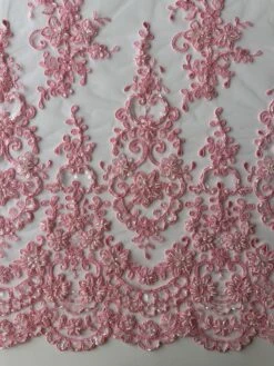 Peony Pink Lace - Alexandra -Bridal Fabric Shop PinkLace Alexandra
