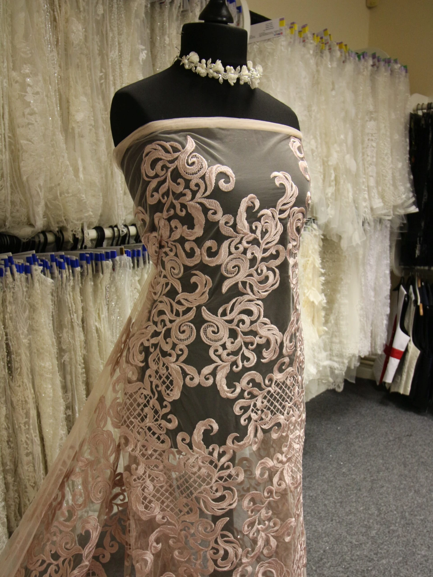 Pink Embroidered Lace - Binta 6 Pink Embroidered Lace - Binta - Image 6