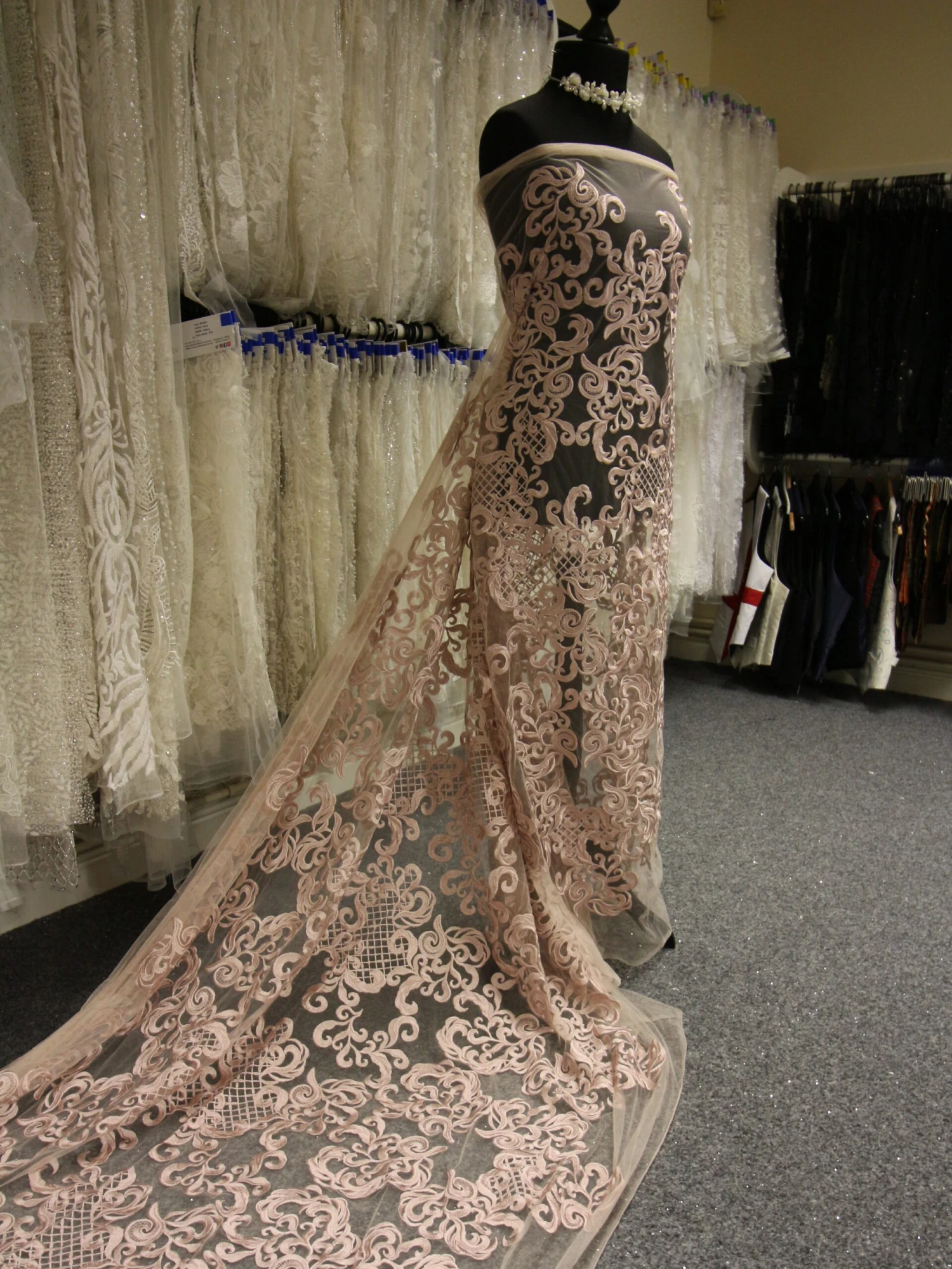 Pink Embroidered Lace - Binta 2 Pink Embroidered Lace - Binta - Image 2