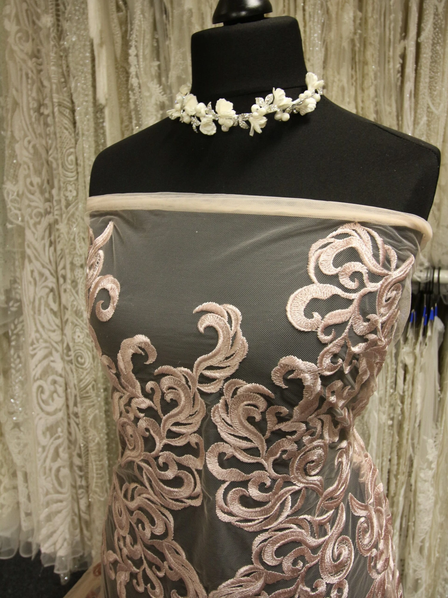 Pink Embroidered Lace - Binta 5 Pink Embroidered Lace - Binta - Image 5