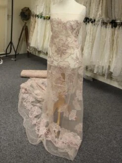 Pink Embroidery Lace - Blessing -Bridal Fabric Shop PinkLace Blessing 1