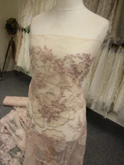 Pink Embroidery Lace - Blessing -Bridal Fabric Shop PinkLace Blessing. jpg