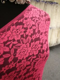 Candy Pink Raschel Stretch Lace - Evie -Bridal Fabric Shop PinkLace Evie
