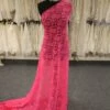 Candy Pink Raschel Stretch Lace - Evie