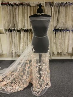 Blush 3D Lace - Petra -Bridal Fabric Shop PinkLace Petra
