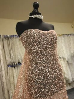 Pink Sequinned Lace - Steffi 8 Pink Sequinned Lace - Steffi -Bridal Fabric Shop PinksequinLace Steffi