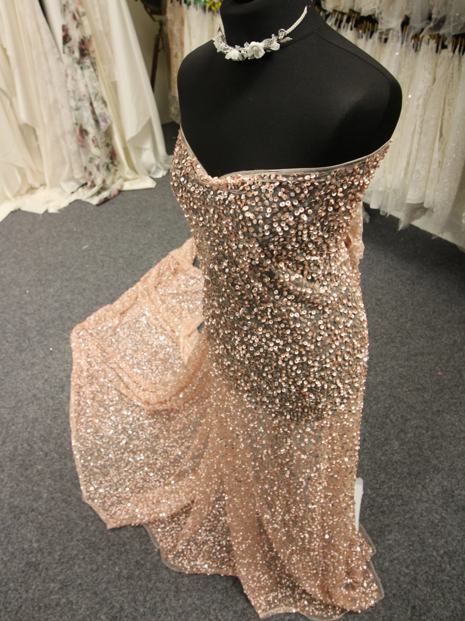 Pink Sequinned Lace - Steffi 5 Pink Sequinned Lace - Steffi - Image 5