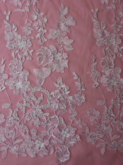 Platinum Embroidery Lace - Garbo -Bridal Fabric Shop PlatinumLace Garbo