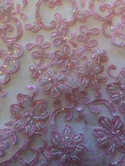 Peony Pink Lace - Alexandra -Bridal Fabric Shop PowderPinkLace Alexandra