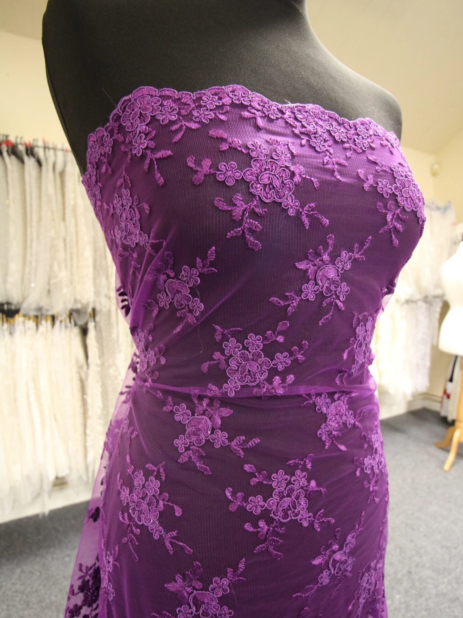 Purple Corded Lace - Geraldine 2 Purple Corded Lace - Geraldine - Image 2