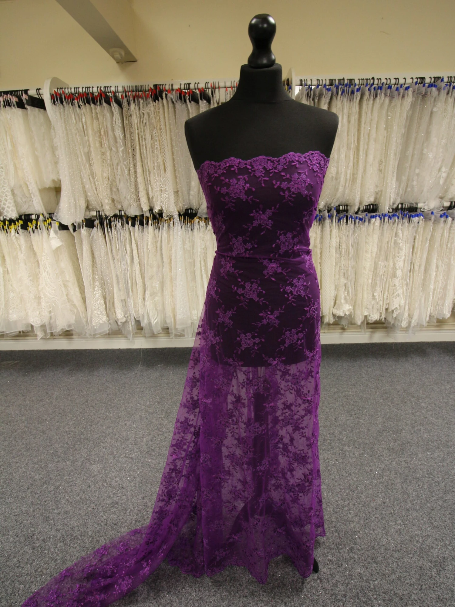 Purple Corded Lace - Geraldine 1 Purple Corded Lace - Geraldine