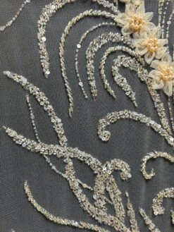 Champagne Beaded Lace - Rassinda -Bridal Fabric Shop Rassinda 1