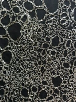 Silver Corded Lace - Raven 15 Silver Corded Lace - Raven -Bridal Fabric Shop RavenSilver