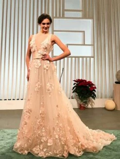 Pink 3D Lace - Rebecca -Bridal Fabric Shop RebeccaPink