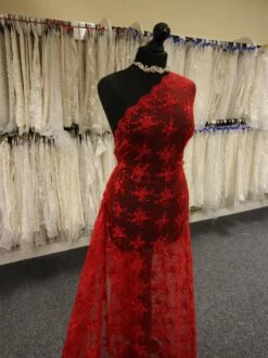 Red Corded Lace - Geraldine 11 Red Corded Lace - Geraldine -Bridal Fabric Shop RedCordedLace Geraldine