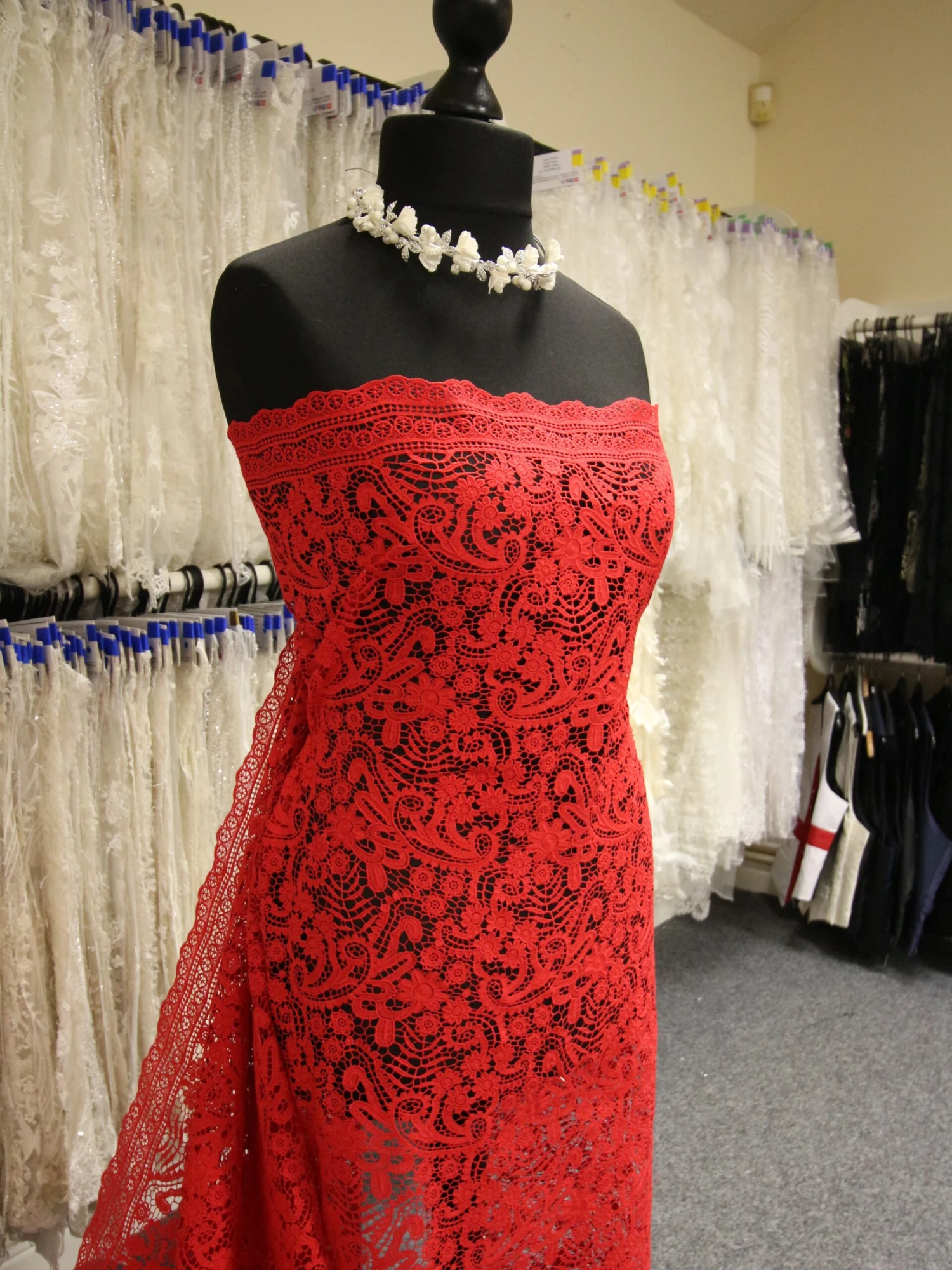 Red Guipure Lace - Finola 4 Red Guipure Lace - Finola - Image 4