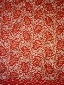 Red Raschel Lace - Kris -Bridal Fabric Shop RedLace Kris