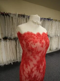 Red Beaded Lace - O'Hara 9 Red Beaded Lace - O'Hara -Bridal Fabric Shop Redbridallace O hara2