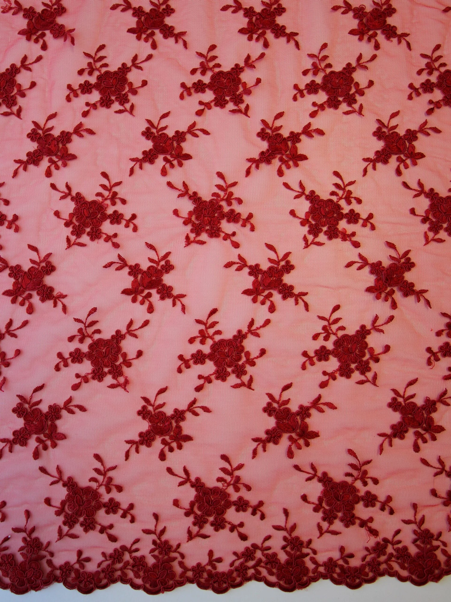 Red Corded Lace - Geraldine 2 Red Corded Lace - Geraldine - Image 2