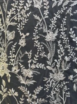 Ivory Embroidered Lace - Rocia -Bridal Fabric Shop Rocia