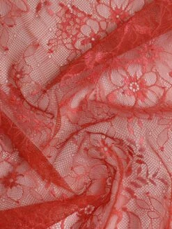 Deep Salmon Raschel Lace - Clio 9 Deep Salmon Raschel Lace - Clio -Bridal Fabric Shop SalmonLace Clio 1