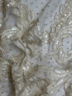 Champagne Embroidered Lace - Sandy 12 Champagne Embroidered Lace - Sandy -Bridal Fabric Shop Sandy