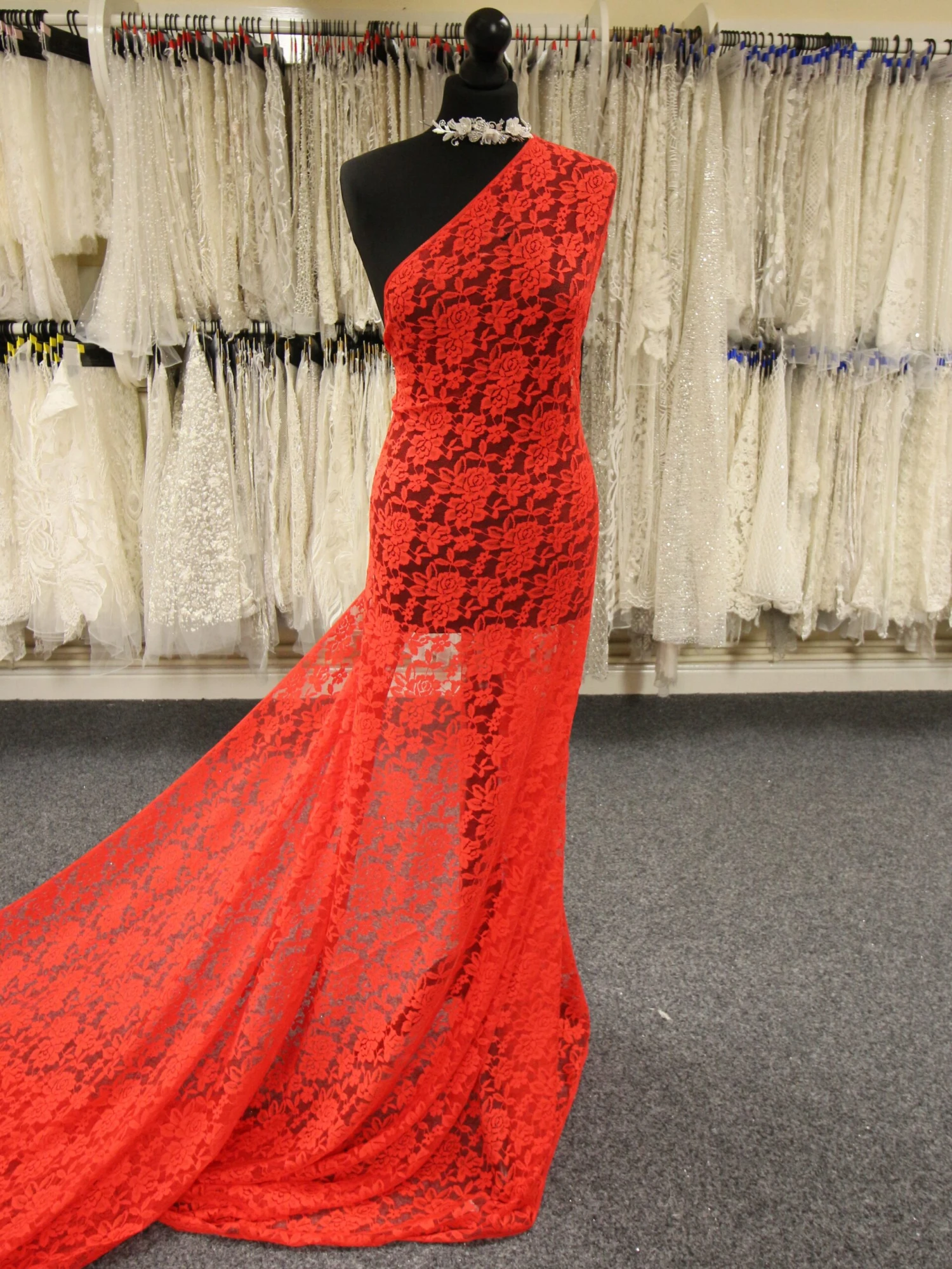 Scarlet Raschel Stretch Lace - Evie 1 Scarlet Raschel Stretch Lace - Evie