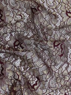 Gold & Magenta Leavers Lace - Seraphina -Bridal Fabric Shop SeraphinaGoldMagenta