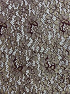 Gold & Magenta Leavers Lace - Seraphina -Bridal Fabric Shop Seraphinagoldwine