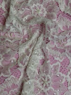 Ivory Beaded Lace – Shirley -Bridal Fabric Shop Shirley