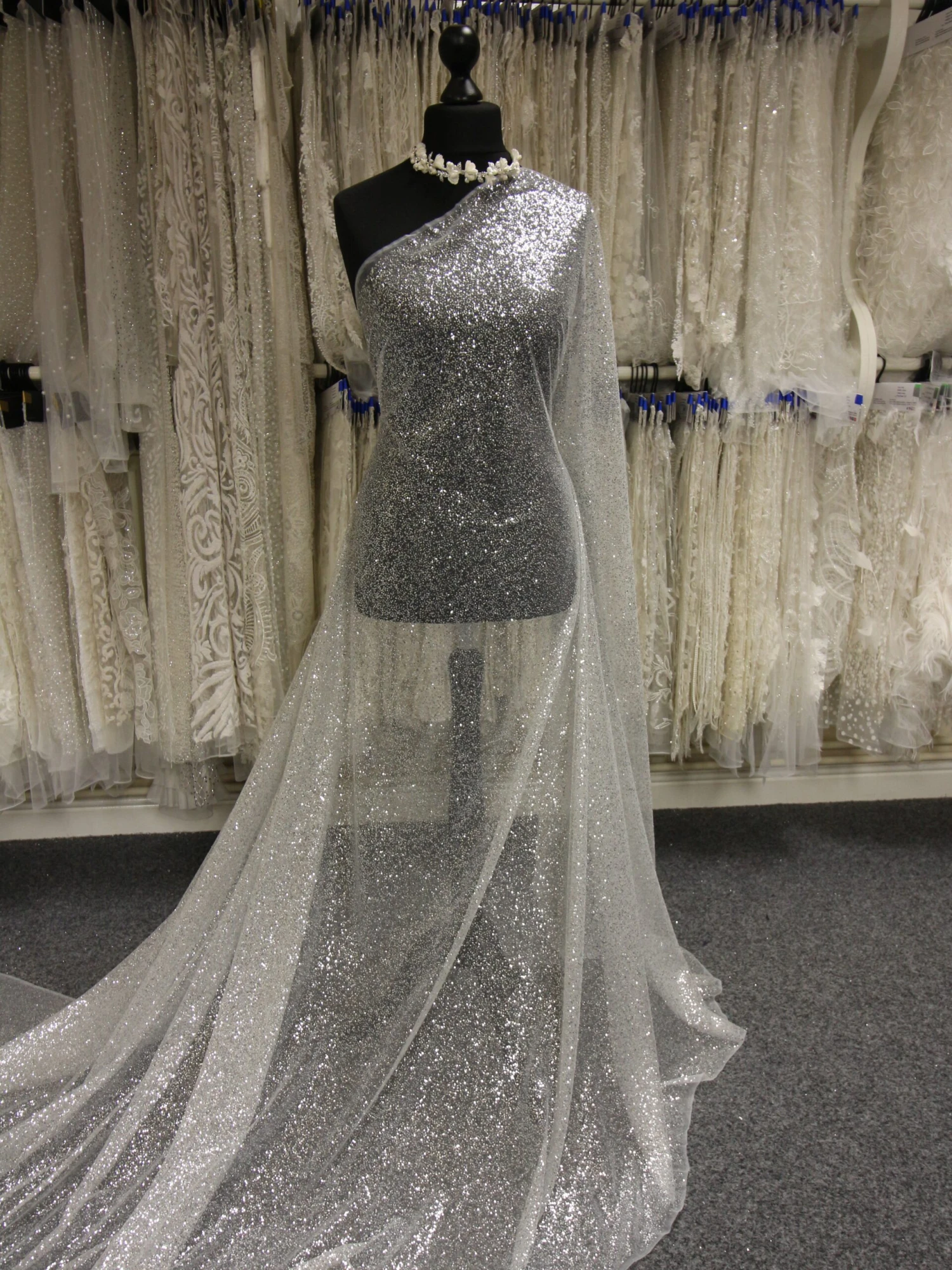 Silver Glitter Tulle - Lagertha 1 Silver Glitter Tulle - Lagertha