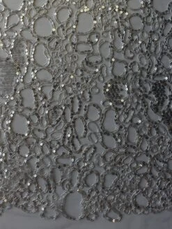 Silver Corded Lace - Raven 14 Silver Corded Lace - Raven -Bridal Fabric Shop SilverLace Raven 1