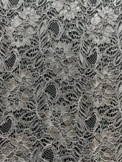 Pewter Grey Corded Lace - Sinead -Bridal Fabric Shop SineadPewter
