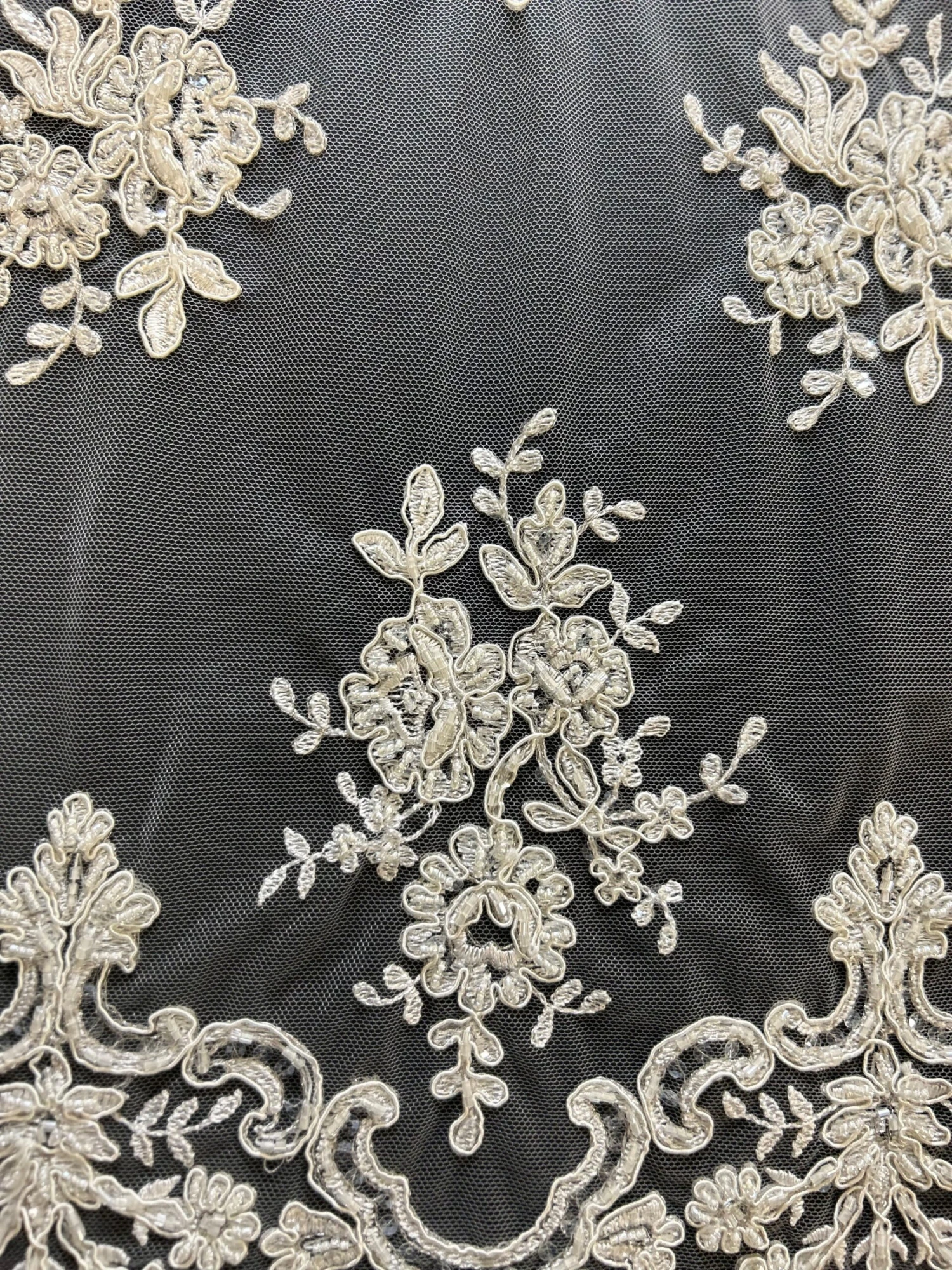 Ivory Beaded Lace - Sophia 9 Ivory Beaded Lace - Sophia - Image 9