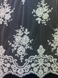 White Beaded Lace - Sophia 15 White Beaded Lace - Sophia -Bridal Fabric Shop SophiaWhite