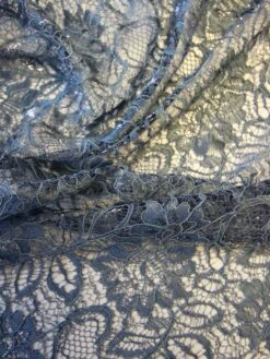 Teal Raschel Lace - Ezra -Bridal Fabric Shop TealLace Ezra closeup