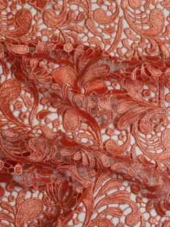 Salmon Pink Guipure Lace - Theresa -Bridal Fabric Shop TheresaSalmon