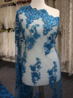 Turquoise Beaded Lace - Pilar -Bridal Fabric Shop TurquoiseBeadedLace Pilar de1aadee c0e7 42b3 b221 2af2f13bcc58