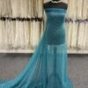 Turquoise Sequinned Lace - Odelia