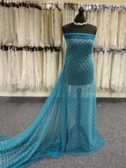 Turquoise Sequinned Lace - Odelia -Bridal Fabric Shop TurquoiseLace Odelia 0d042723 41e1 481d bfe1 424bdf828137